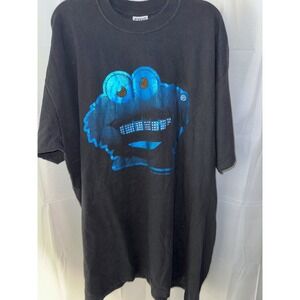 Mens Pro Logo Black Cookie Monster Bling Rhinestone T-Shirt 4XL Tall